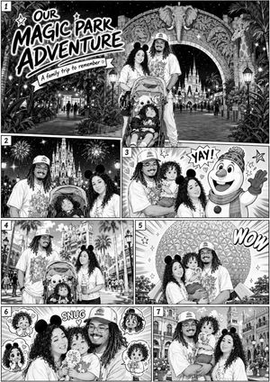 Manga Style Family Disney Trip – GPT Image 2 prompt by ToNYD2WiLD