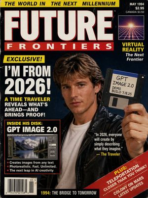 1990s Time Traveler Magazine Cover – GPT Image 2 prompt by Nathaniel Whittemore