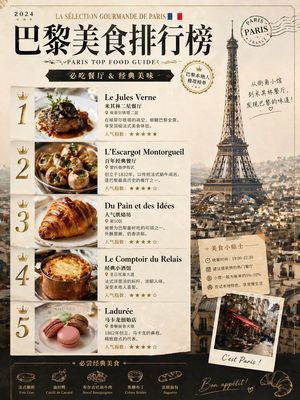 Paris Food Ranking Poster Prompt – GPT Image 2 prompt by ToroJushiAi
