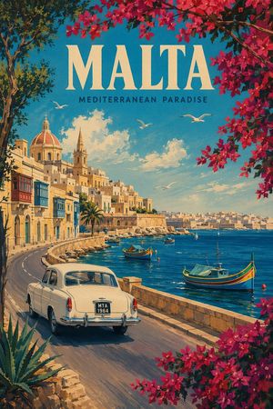 Vintage Malta Travel Poster – GPT Image 2 prompt by Zyro