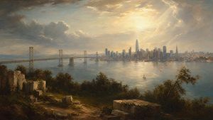 Golden Bay City Romantic Landscape – GPT Image 2 prompt by Peter Bakkum