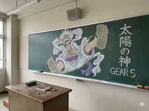 Japanese Classroom Gear 5 Chalk Art – GPT Image 2 prompt by Leeve