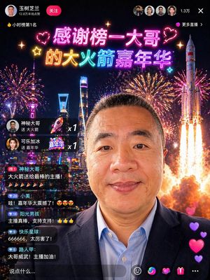 Chinese Livestream Rocket Gala Edit – GPT Image 2 prompt by Wang Shuyi