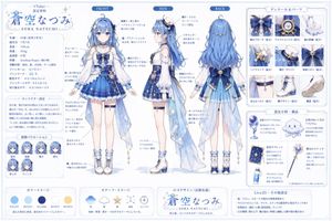 VTuber Character Reference Sheet – GPT Image 2 prompt by はげあたま