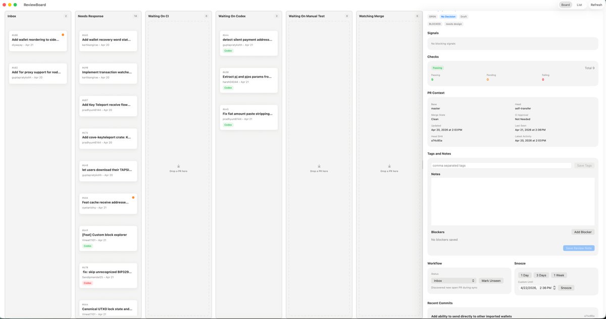 MacOS 看板评审应用 UI