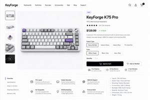 Mechanical Keyboard Product Page Mockup – GPT Image 2 prompt by 轩辕的编程宇宙