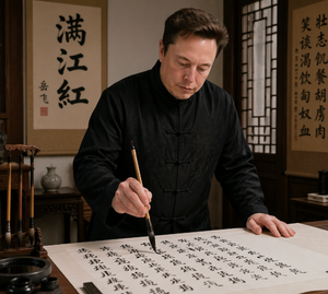 Photorealistic Calligraphy Scholar Scene – GPT Image 2 prompt by 氪学家