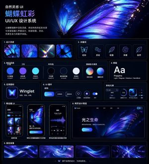 Iridescent Butterfly UI System Board – GPT Image 2 prompt by 兔妹_兔子