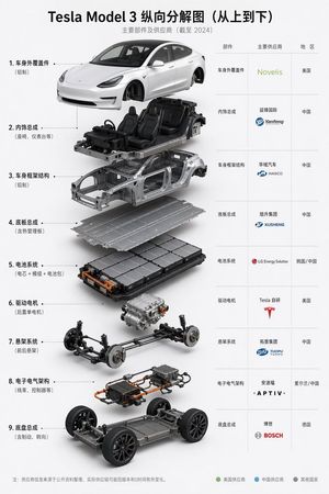 Tesla Model 3 Exploded Supplier Infographic – GPT Image 2 prompt by MURPH