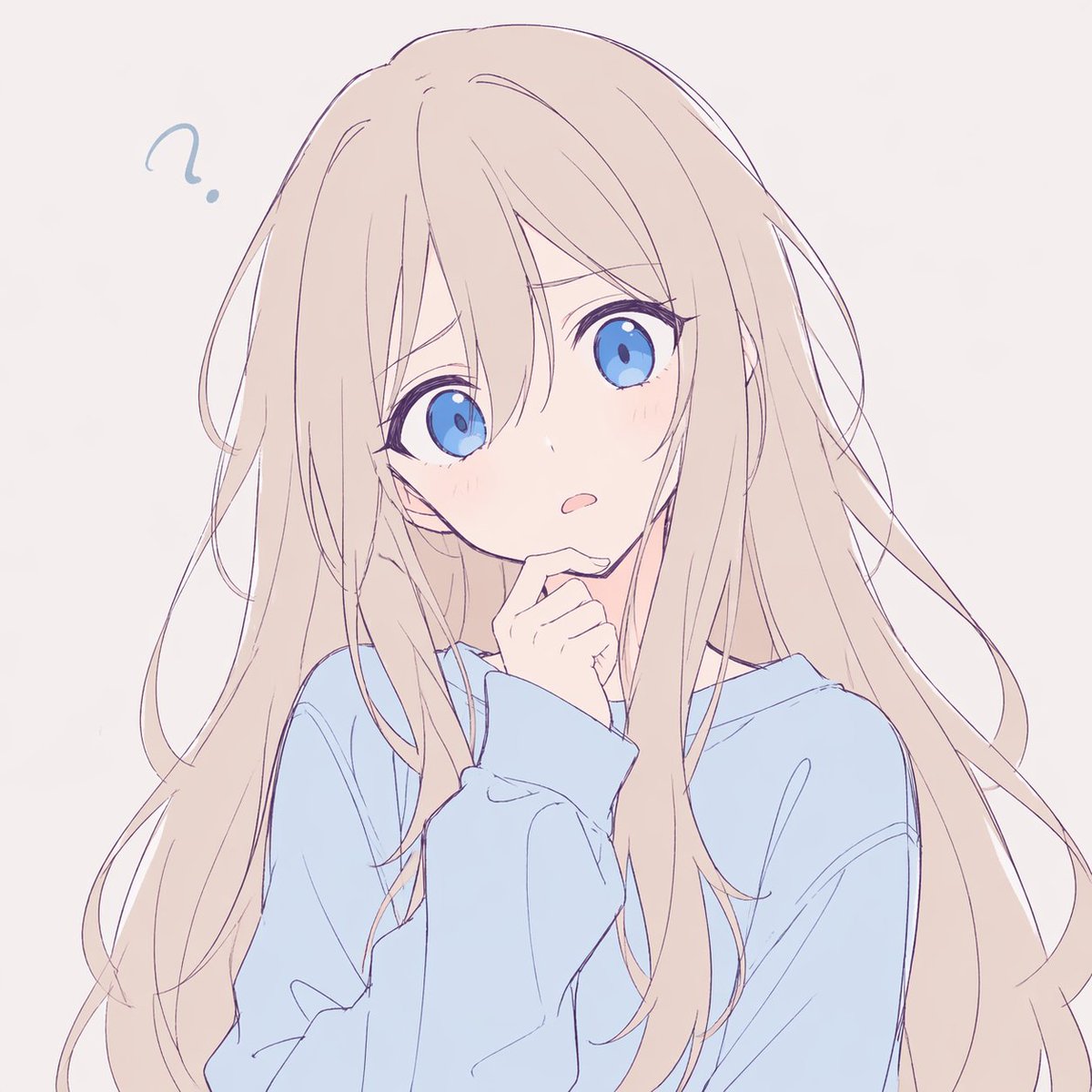 Confused Blonde Anime Girl Portrait example 3