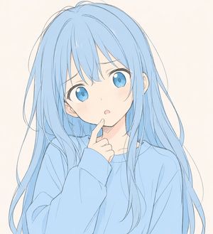 Soft Blue Anime Girl Portrait – GPT Image 2 prompt by Torishima / INTP