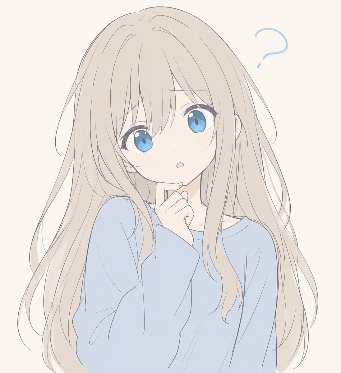 Confused Blonde Anime Girl Portrait example 2