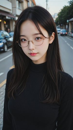 Moody Street Portrait at Dusk – GPT Image 2 prompt by 蓮華＠AIおもしろ研究者