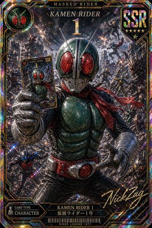 Holographic Kamen Rider SSR Card – GPT Image 2 prompt by NickZag
