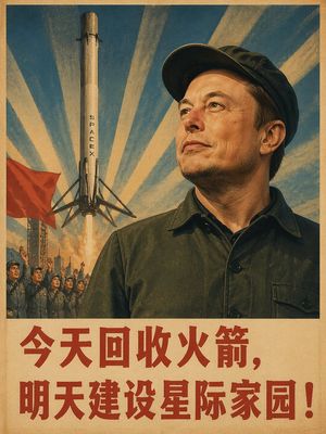 Vintage Chinese SpaceX Propaganda Poster – GPT Image 2 prompt by 杰克渊源