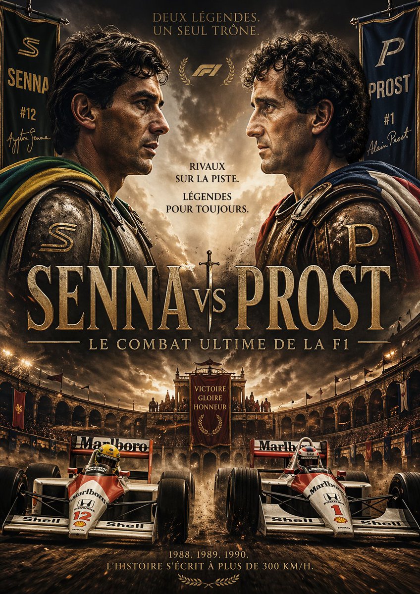 史诗级 Senna 对决 Prost 角斗士海报