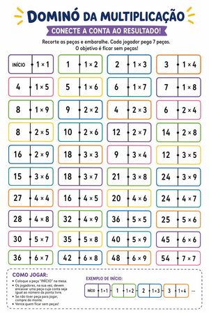 Printable Multiplication Domino Worksheet – GPT Image 2 prompt by Lucas Rodrigues