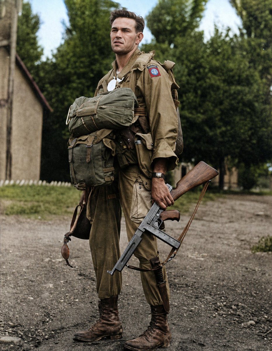 Historical WWII Photo Colorization Qwen Image prompt example: This prompt restores a black-and-white wartime reference photo into a realistic, historically accurate colorized...