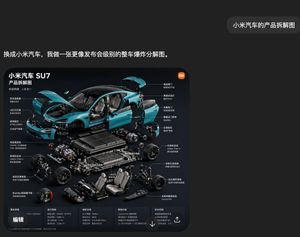 Xiaomi SU7 Exploded View Chat Screenshot – GPT Image 2 prompt by 李谱Mars