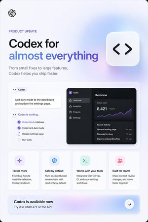 Codex Product Update Poster – GPT Image 2 prompt by 歸藏(guizang.ai)
