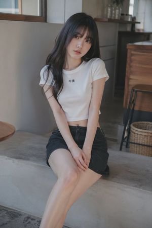 Soft Cafe Portrait of Young Woman – GPT Image 2 prompt by 風露いと