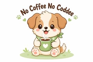 Kawaii coffee dog vector illustration – GPT Image 2 prompt by 宝玉