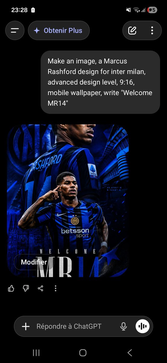 Marcus Rashford Inter Milan Wallpaper Qwen Image prompt example variation 2: A detailed prompt for creating a sports-themed mobile wallpaper using the GPT Image 2 model.