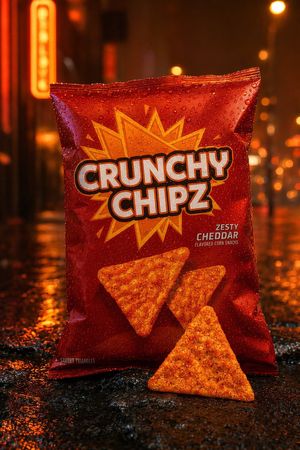 Neon Rain Snack Bag Ad – GPT Image 2 prompt by Nova IA