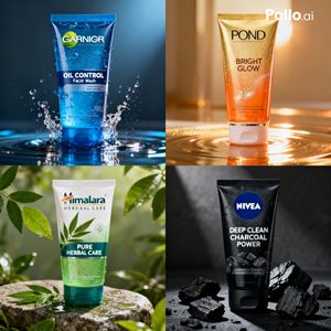 4-Panel Face Wash Ad Grid – GPT Image 2 prompt by Gem Alpha