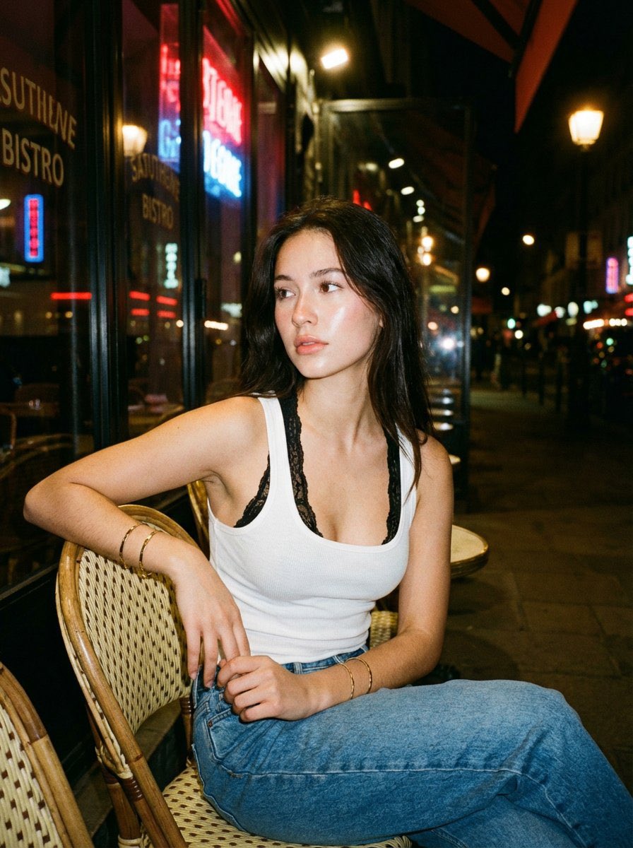 Night Flash Portrait Outside Restaurant example 2