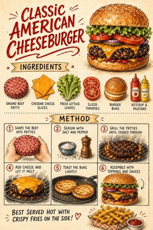 Vintage Cheeseburger Recipe Poster – GPT Image 2 prompt by Anissa