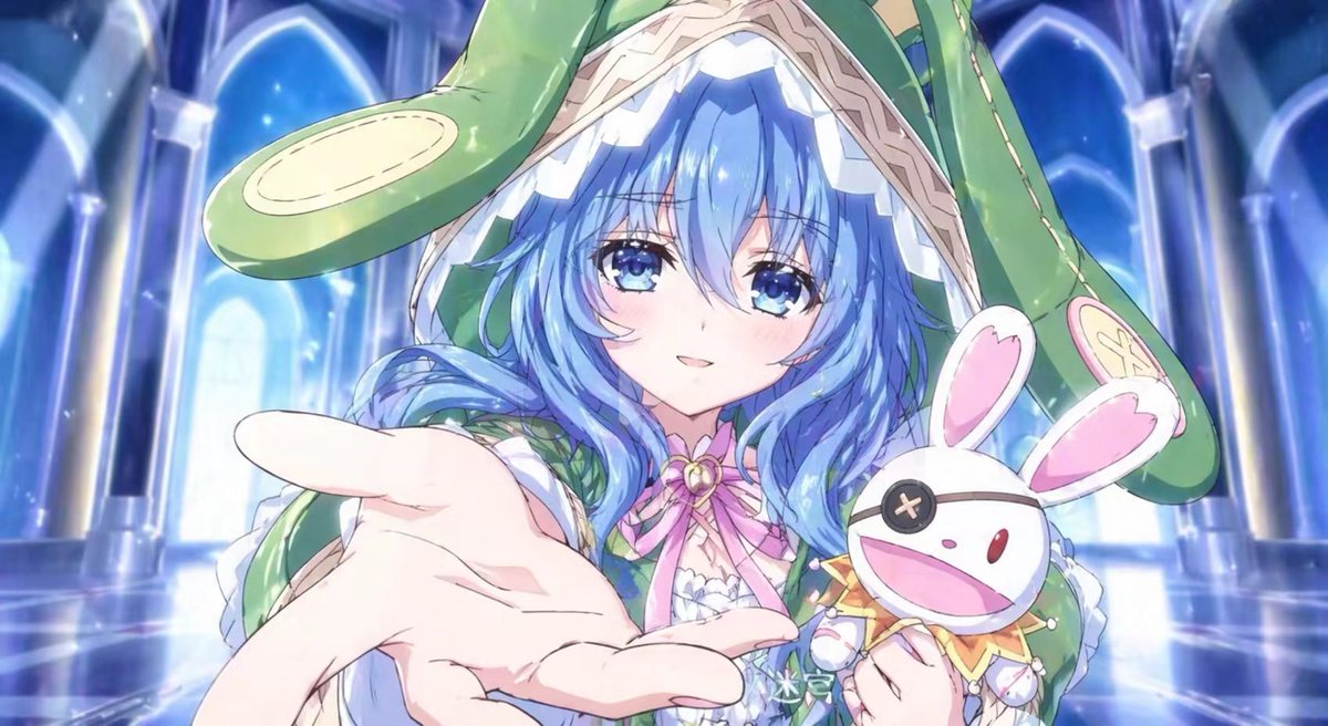 Blue-Haired Bunny Hood Anime Girl