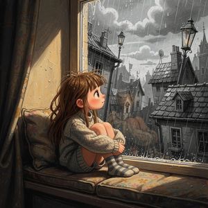 Girl on Window Seat in Rain – GPT Image 2 prompt by 无语