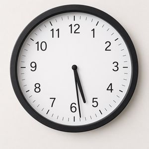 Minimal Analog Wall Clock at 05:29 – GPT Image 2 prompt by く
