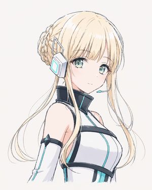 Minimal Futuristic Anime Girl Portrait – GPT Image 2 prompt by ふぁりー💚💛