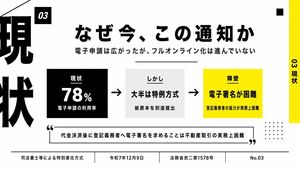 Japanese Business Slide on E-Application – GPT Image 2 prompt by 司法書士試験講師│アンドロー・デザインワークショップ