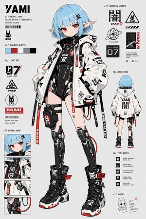 Cyberpunk Elf Android Reference Sheet – GPT Image 2 prompt by Eris Create Lab