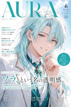 Japanese Aqua Fashion Magazine Cover – GPT Image 2 prompt by そらとひかり