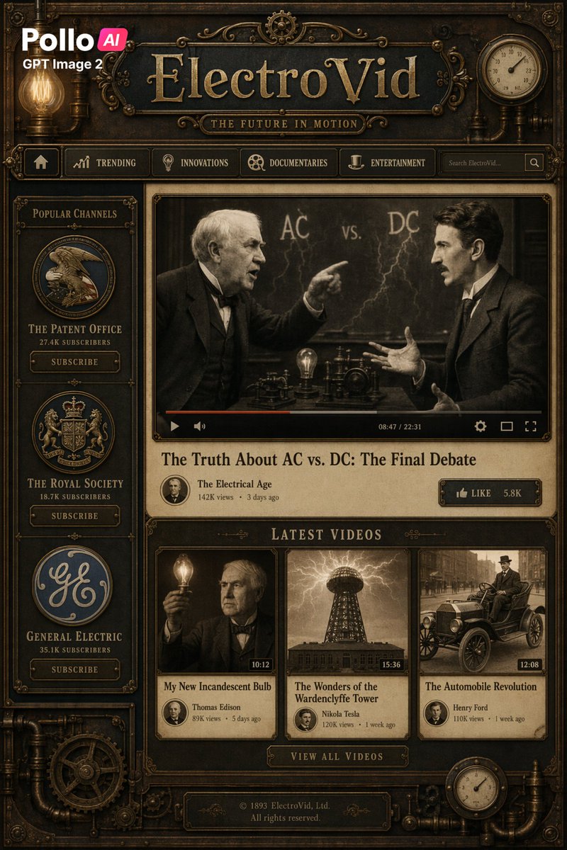 Steampunk Vintage Video Platform UI
