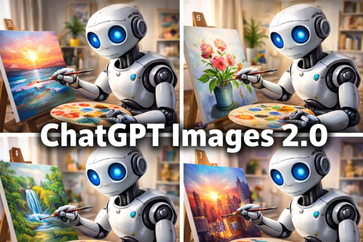 Robot Artist Painting Collage Ad