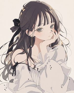 Soft Monochrome Anime Girl Portrait – GPT Image 2 prompt by 人中の便・星