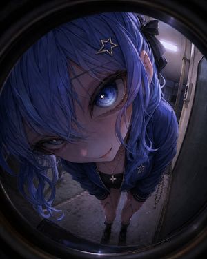 Anime Girl Through a Peephole – GPT Image 2 prompt by 人中の便・星