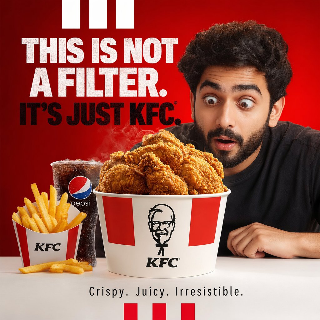 Bold KFC Food Ad Poster example 2