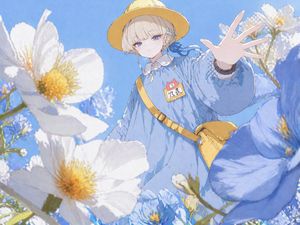 Anime Girl Reaching Through Flowers – GPT Image 2 prompt by もも