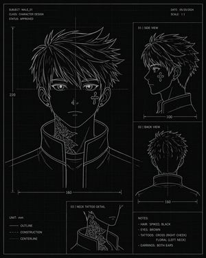 Anime Character Blueprint Sheet – GPT Image 2 prompt by Cheetah