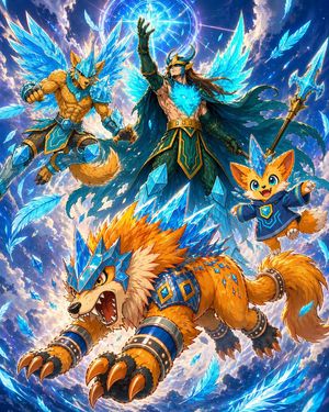 Epic Anime Warrior with Crystal Wolf Companions – GPT Image 2 prompt by Davis