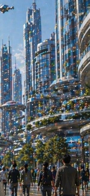 Futuristic City With Sparkling Artifacts – GPT Image 2 prompt by Mark Kretschmann