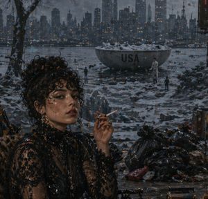 Dystopian Woman by Frozen Waterfront – GPT Image 2 prompt by Mark Kretschmann