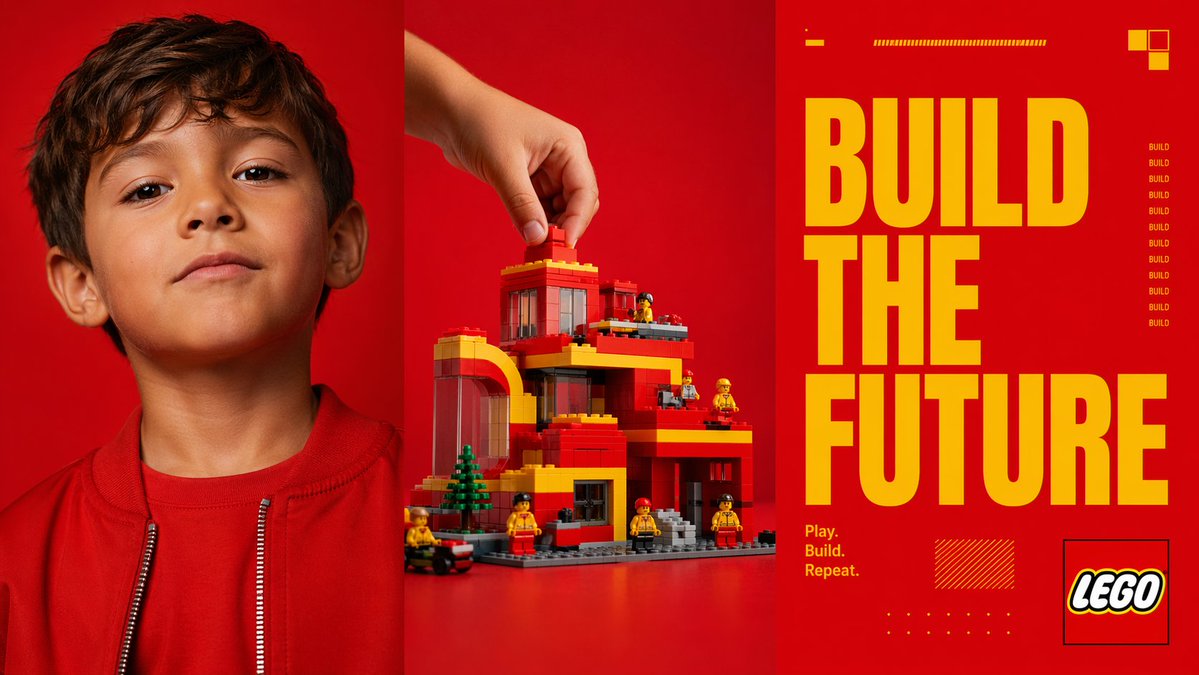 Red Triptych Build the Future Poster