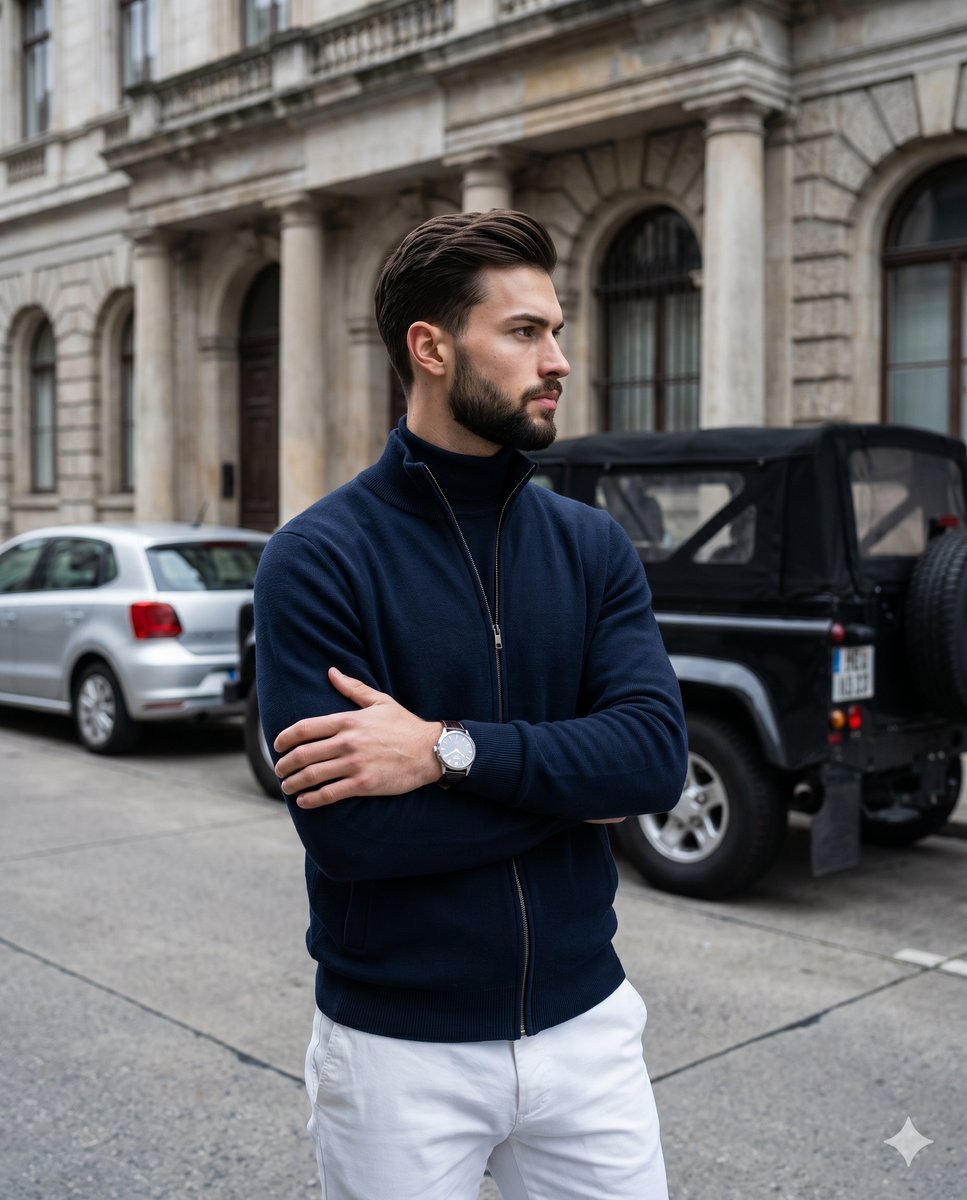 Sample output image for Old Money Men's Fashion Portrait